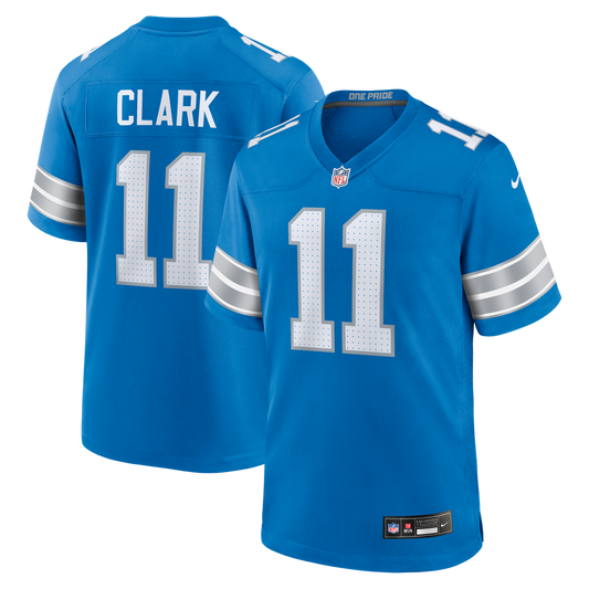 Damone Clark Detroit Lions Team Game Jersey - Blue