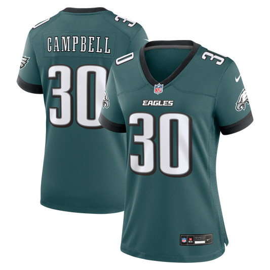 Jihaad Campbell Philadelphia Eagles Women's Team Game Jersey - Midnight Green
