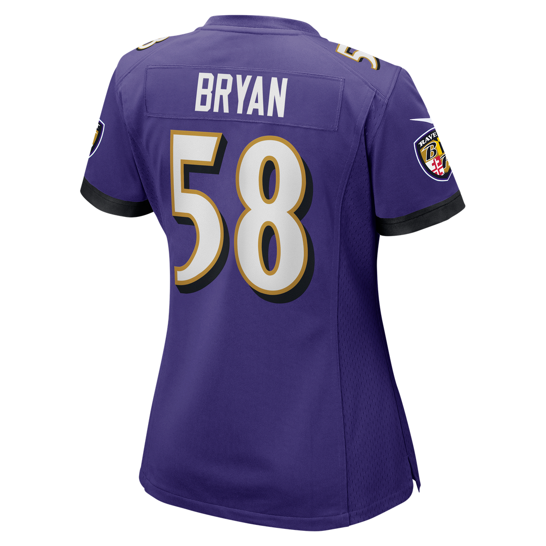 Taven Bryan Baltimore Ravens Women's Team Game Jersey - Purple