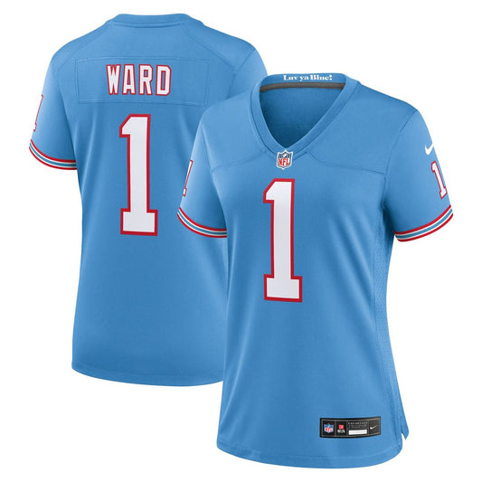 Cameron Ward Tennessee Titans Women's Alternate Oilers Throwback Game Jersey - Light Blue