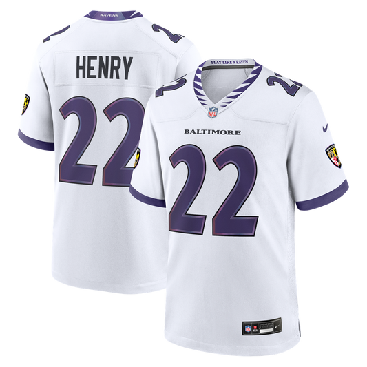 Derrick Henry Baltimore Ravens Game Jersey - White