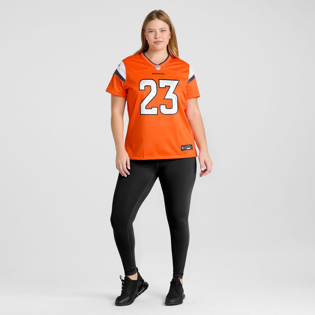 Jahdae Barron Denver Broncos Women's Team Game Jersey - Orange