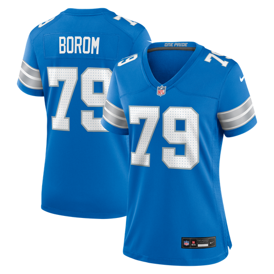 Larry Borom Detroit Lions Women's Team Game Jersey - Blue