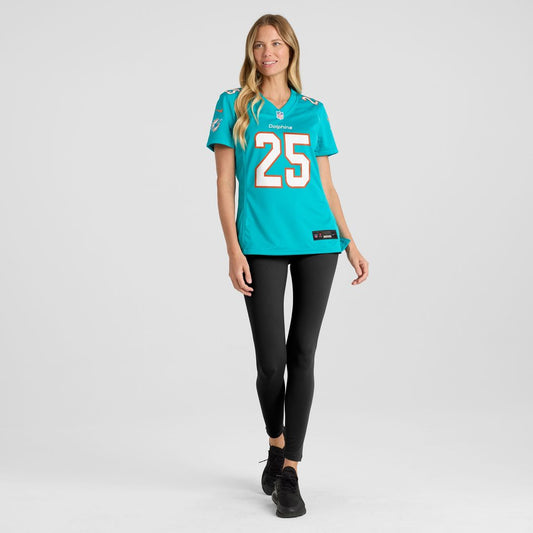 Jaylen Wright Miami Dolphins Women's Game Jersey - Aqua