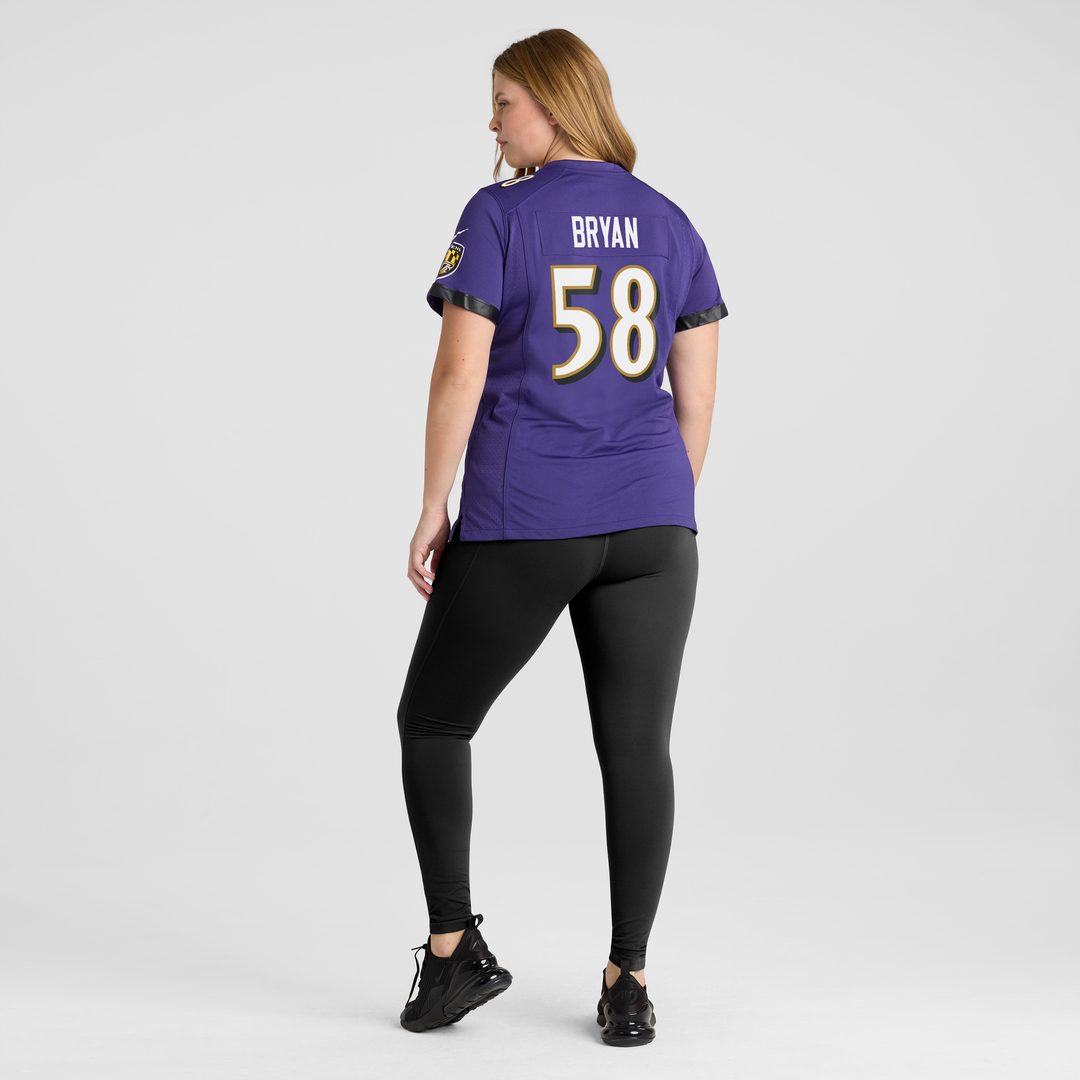 Taven Bryan Baltimore Ravens Women's Team Game Jersey - Purple