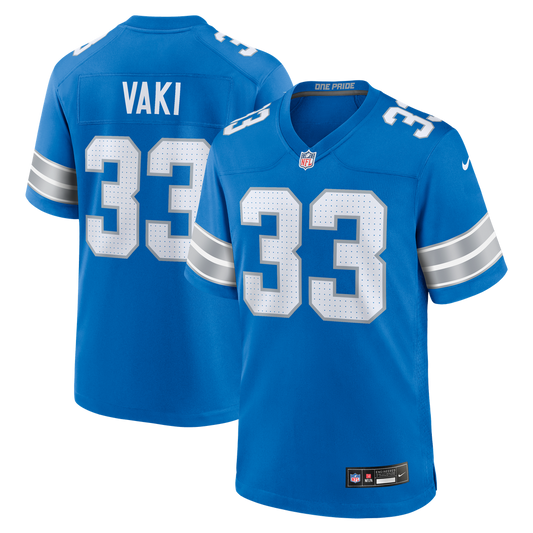 Sione Vaki Detroit Lions Team Game Jersey - Blue