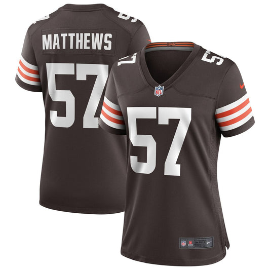 Clay Matthews Cleveland Browns Women's Game Retired Player Jersey - Brown