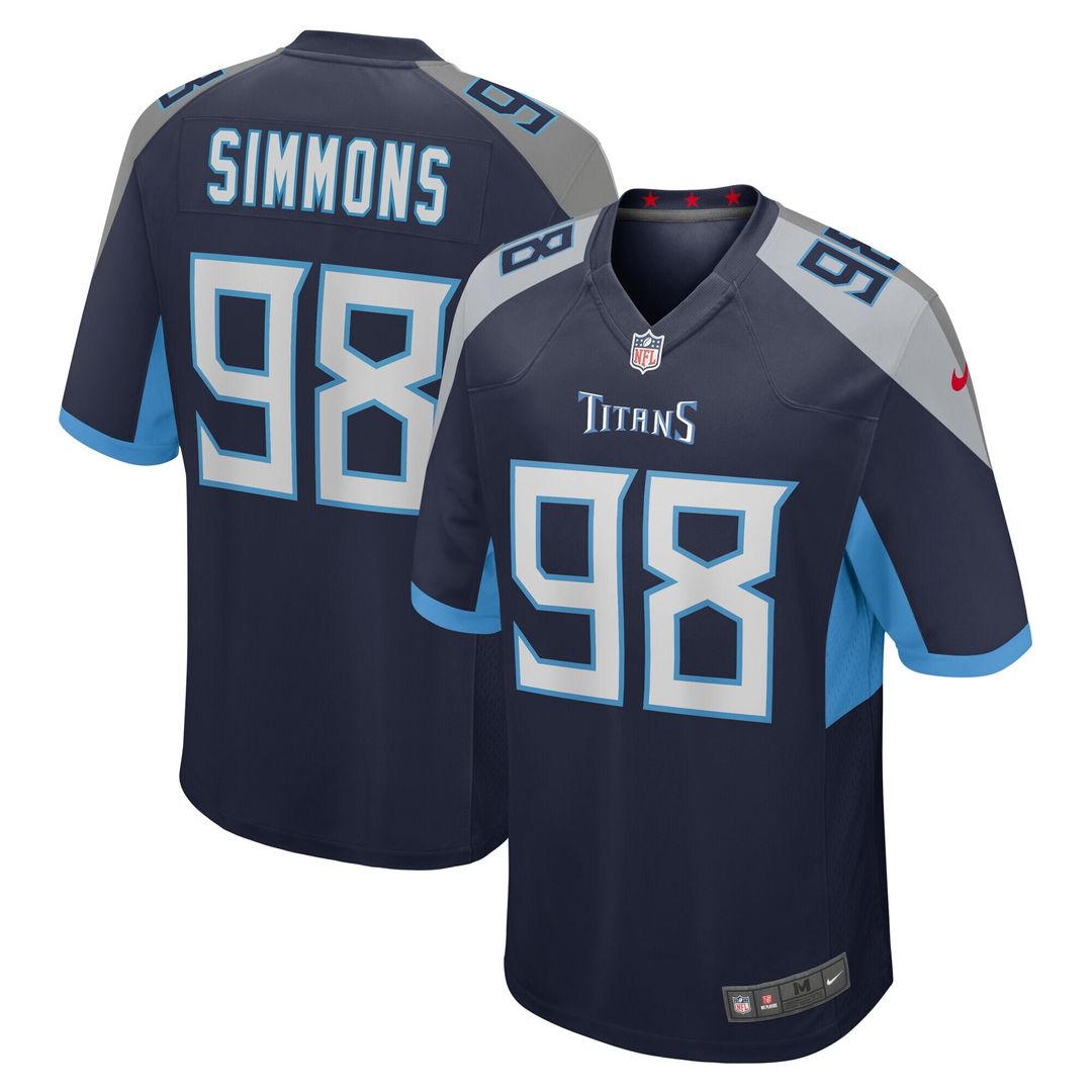 Jeffery Simmons Tennessee Titans Youth Game Jersey - Navy
