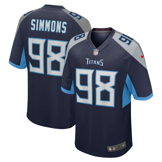 Jeffery Simmons Tennessee Titans Youth Game Jersey - Navy