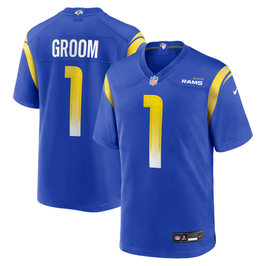 Number 1 Groom Los Angeles Rams Game Jersey - Royal